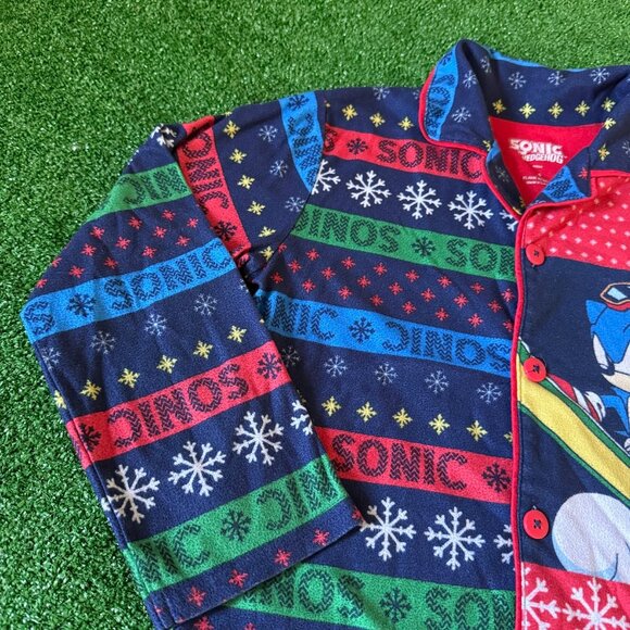 Sonic the Hedgehog Toddlers Boy's Winter Holiday 2PC Flannel Pajama Set Size 8 - Picture 6 of 15